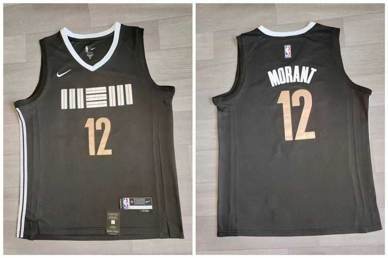 Grizzlies 12 Ja Morant Black Nike 2023-24 City Edition Swingman Jersey->charlotte hornets->NBA Jersey